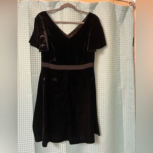 Elegant Black Ann Taylor Velvet Dress